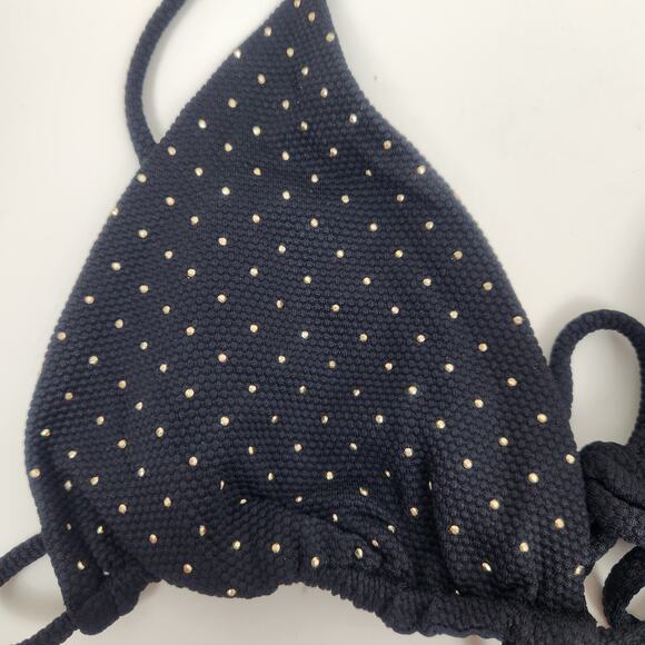 L*Space Kara Studded Bikini Top Black Size Large Triangle NWT - Picture 3 of 6